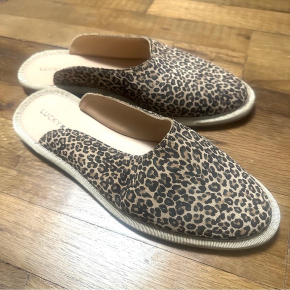 NWOB Lucky Brand Arvy Slip On Mule Leopard Print Eyelash 8 - Picture 4 of 6